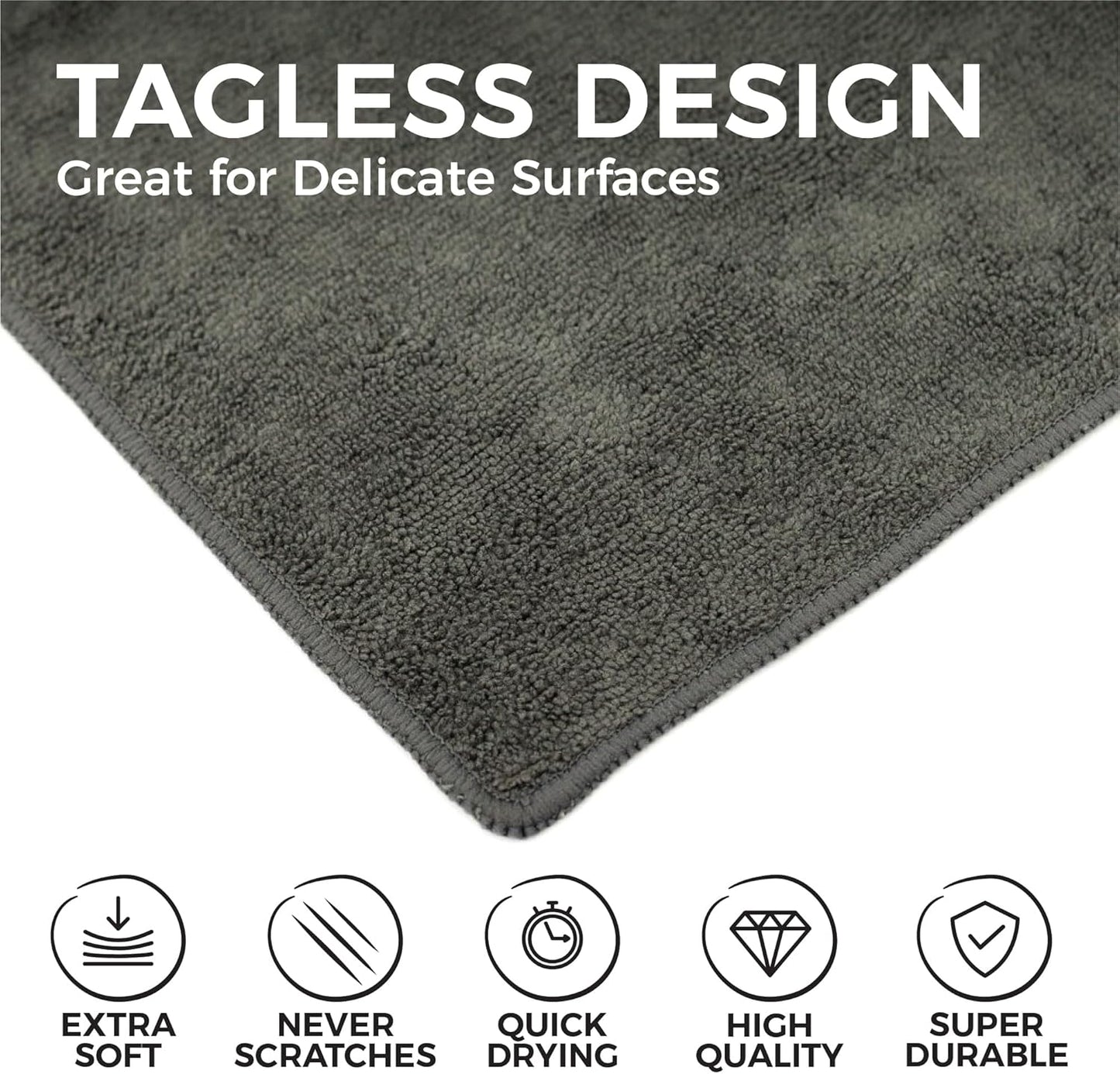 The Rag Company - All-Purpose Microfiber Terry Cleaning Towels - Commercial Grade, Highly
