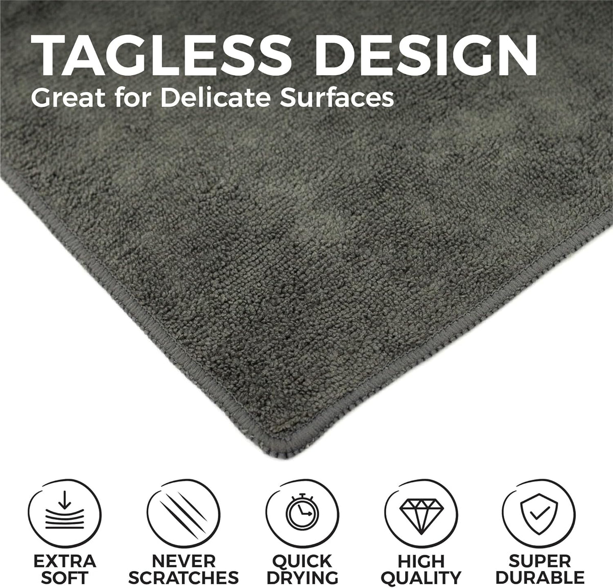 The Rag Company - All-Purpose Microfiber Terry Cleaning Towels - Commercial Grade, Highly