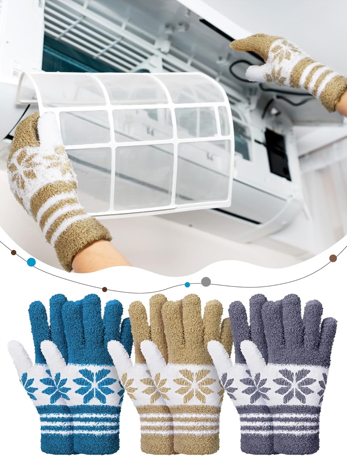 Patelai 3 Pairs Microfiber Plant Dusting Gloves Leaf Cleaning Gloves for Indoor Plants, Blinds