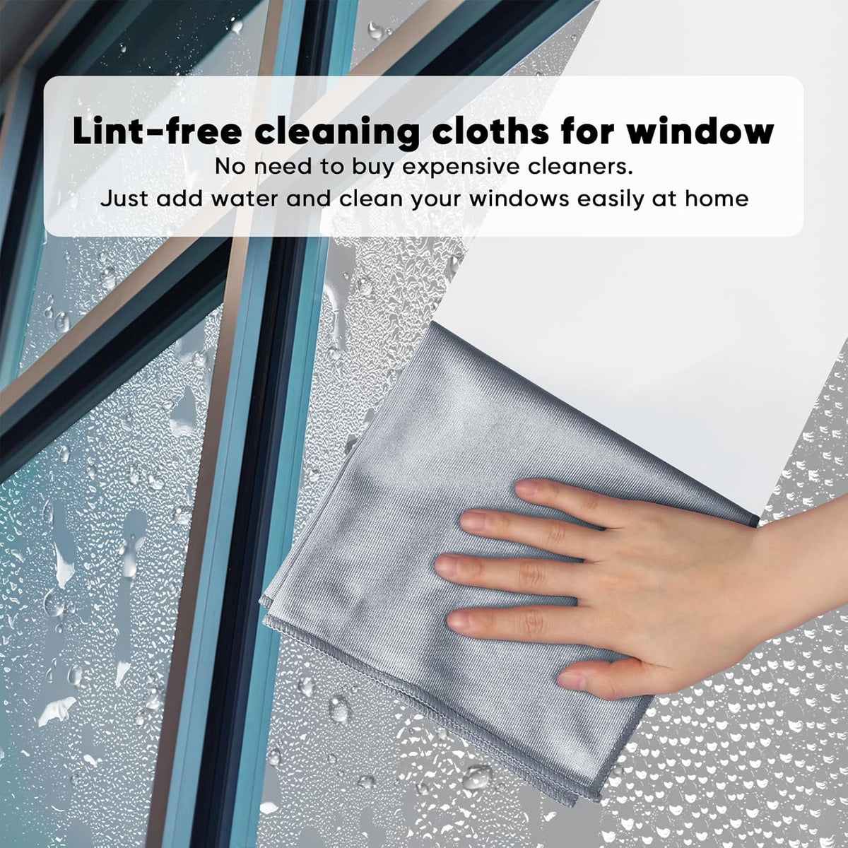 HOMEXCEL Microfiber Glass Cleaning Cloth 12 PK, Lint Free Streak Free, Reusable Cleaning Cloth for