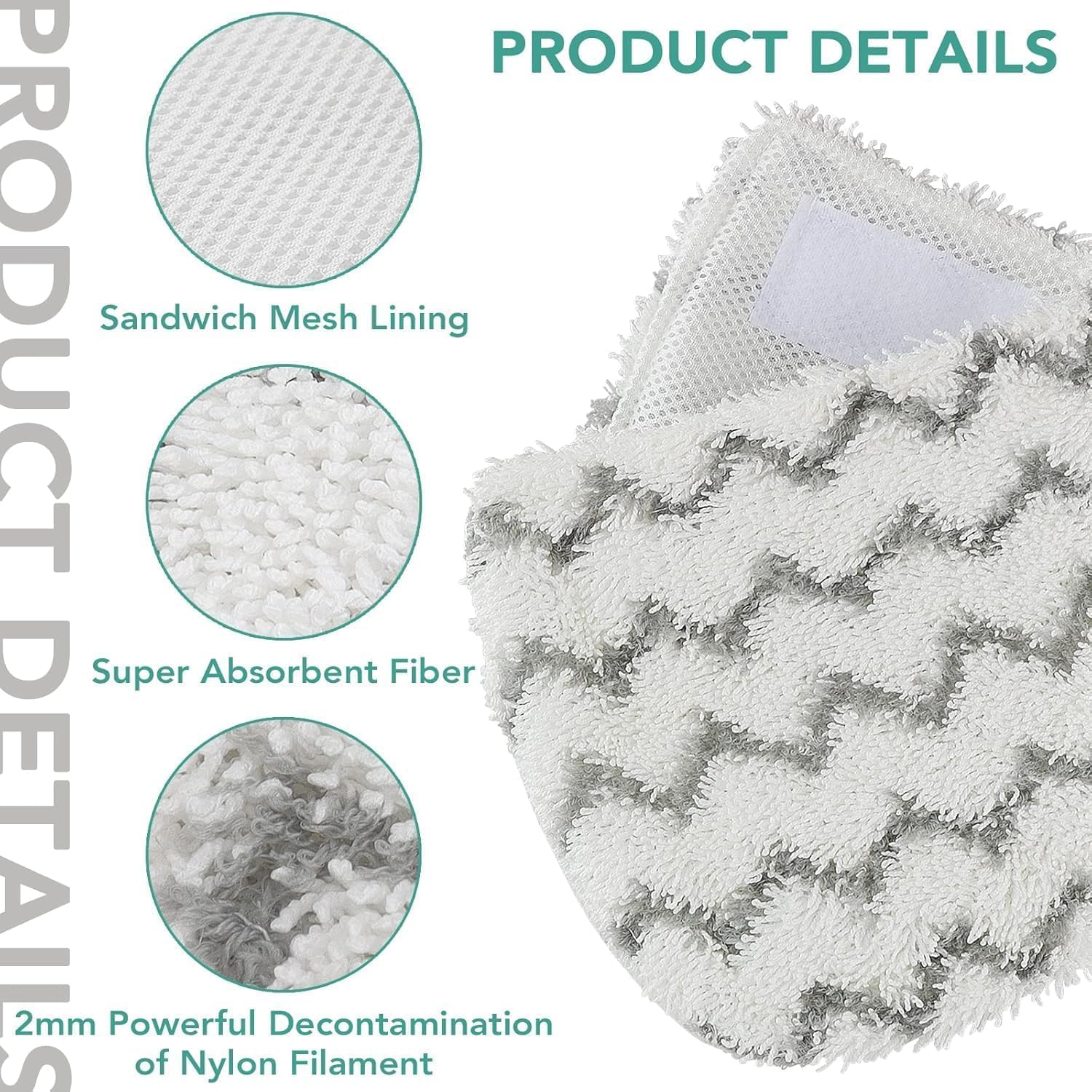 Sgizoku S1000 S2001 Steam Mop Replacement Pads for Shark Steam Mop S1000 S1000A S1000C S1000WM