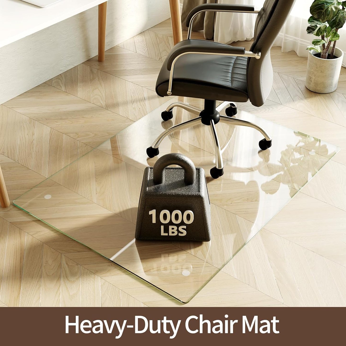 Koonmi Tempered Glass Chair Mat 36"x48" - Premium Office Chair Mat for Hardwood Floors & Low-Pile