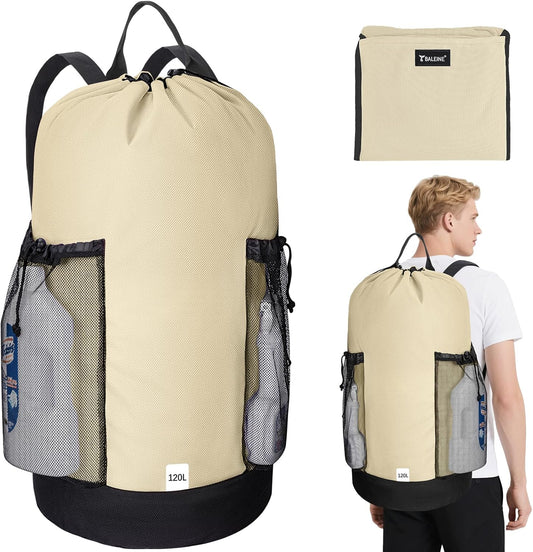 BALEINE 120L Laundry Bag Backpack, 900D Oxford Fabric Large Travel Laundry Bags with Shoulder