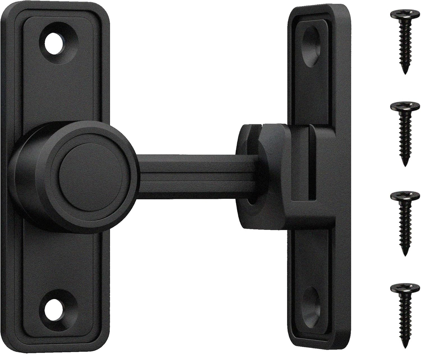 Barn Door Privacy Latch, 90°/180° Swing Slide Lock, Zinc-Alloy, Adhesive or Screw Mount, Interior