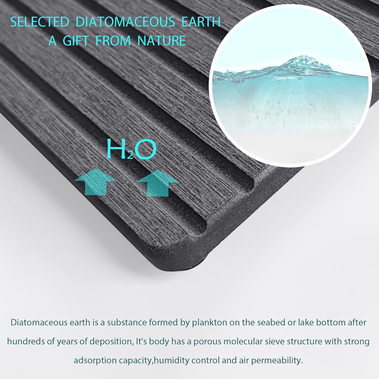 Set of 4 Water Absorbent Diatomite Coasters, Diatomaceous Earth Kitchen Soap Dish, Bathroom Trays