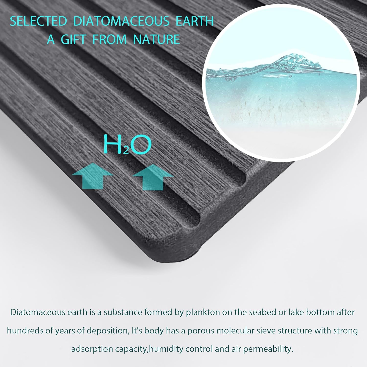 Set of 4 Water Absorbent Diatomite Coasters, Diatomaceous Earth Kitchen Soap Dish, Bathroom Trays