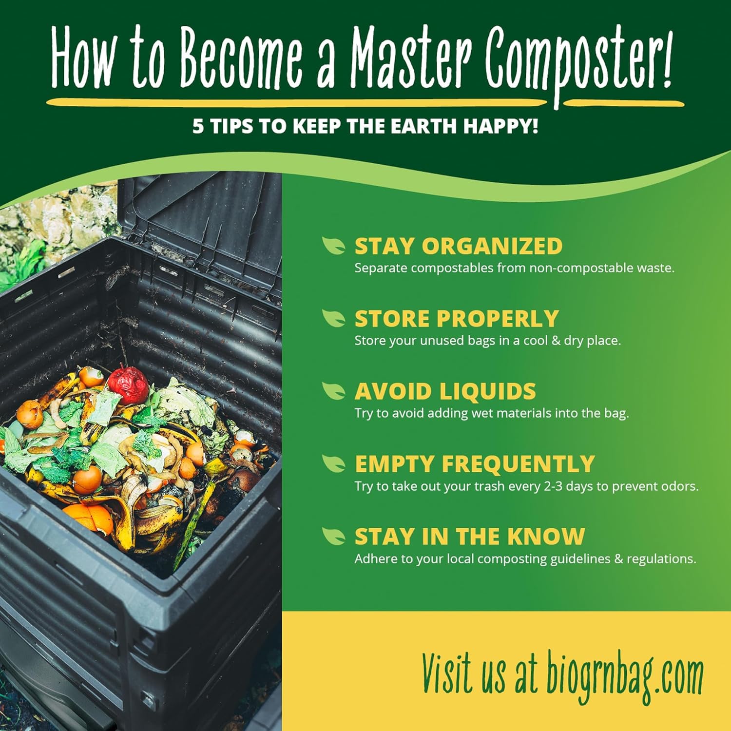 30-33 Gallon Compost Bags 30 Bags Yard Waste Bags Flat-Top Liners Compostable Trash Bags Heavy Duty