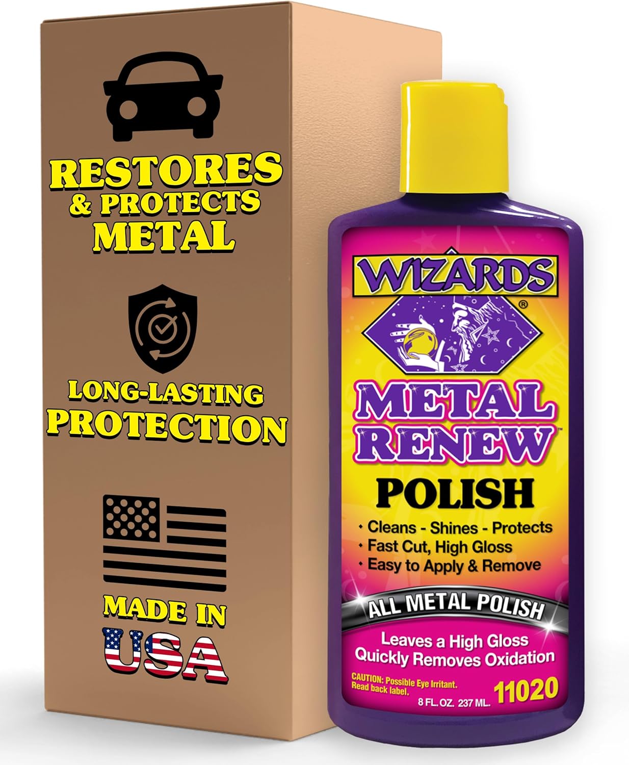 Wizards Metal Polish Cream Metal Renew - Cleans, Shines and Protects All Metals - Cream Fast-Cut