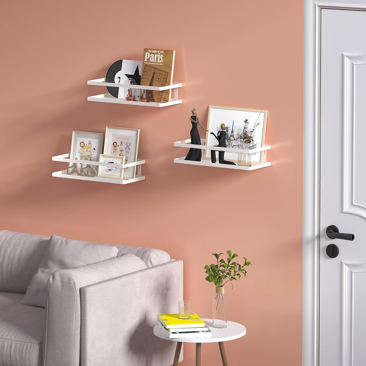 PUSDON Hanging Storage Baskets Organizer Wall Mount, Metal Wire Storage Bin Rack for Kitchen