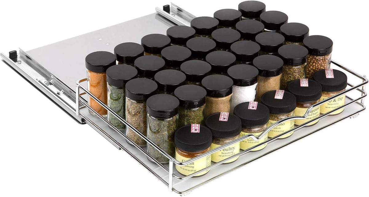 Pull Out Cabinet Organizer for Spices, Cans - Heavy Duty with Lifetime Limited Warranty- Pull Out