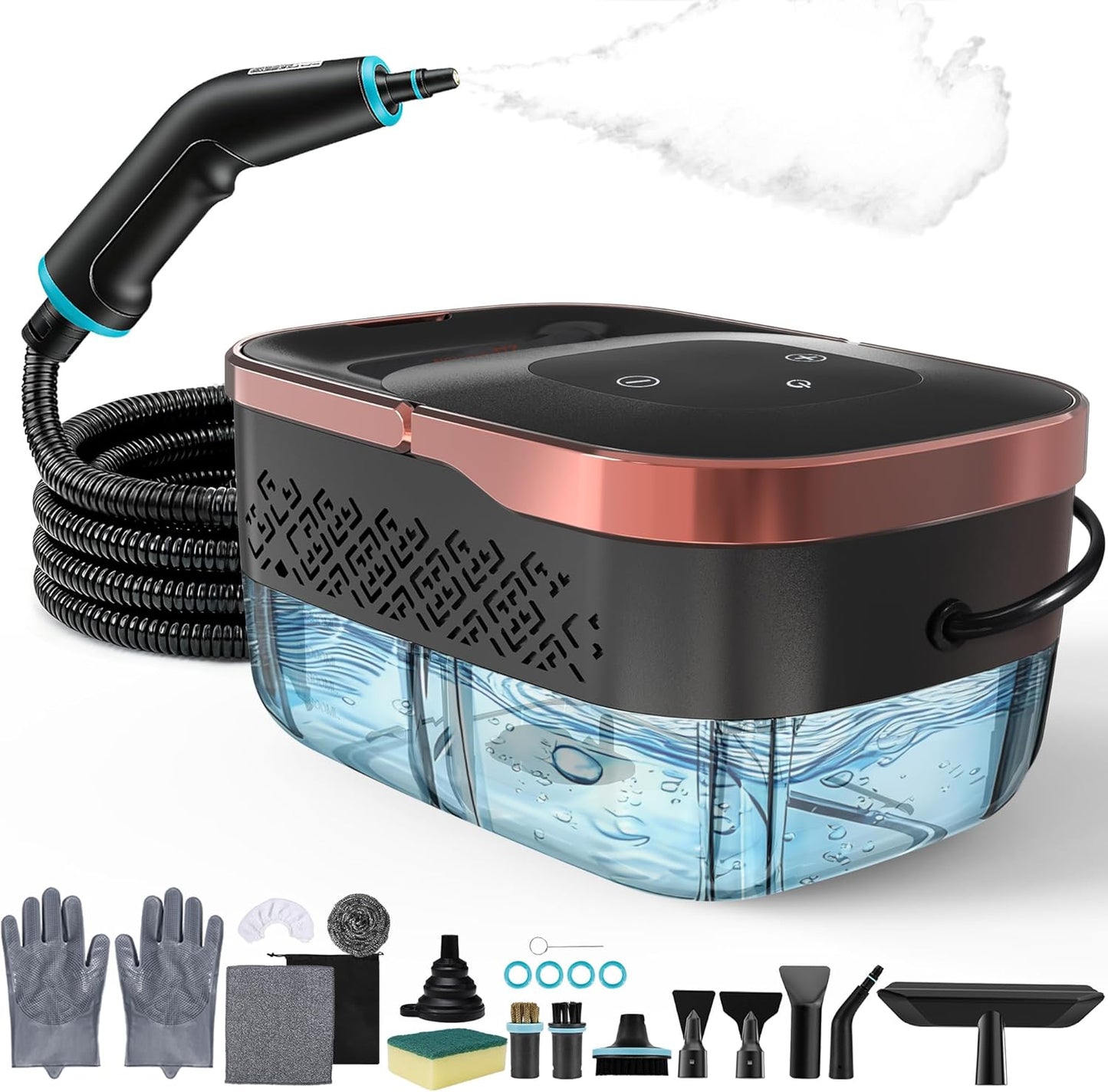 Steam Cleaner, 4 Bar High Pressure Steamer with 6-Level Adjustable, 15s Heat-Up, 42.7oz Large Tank