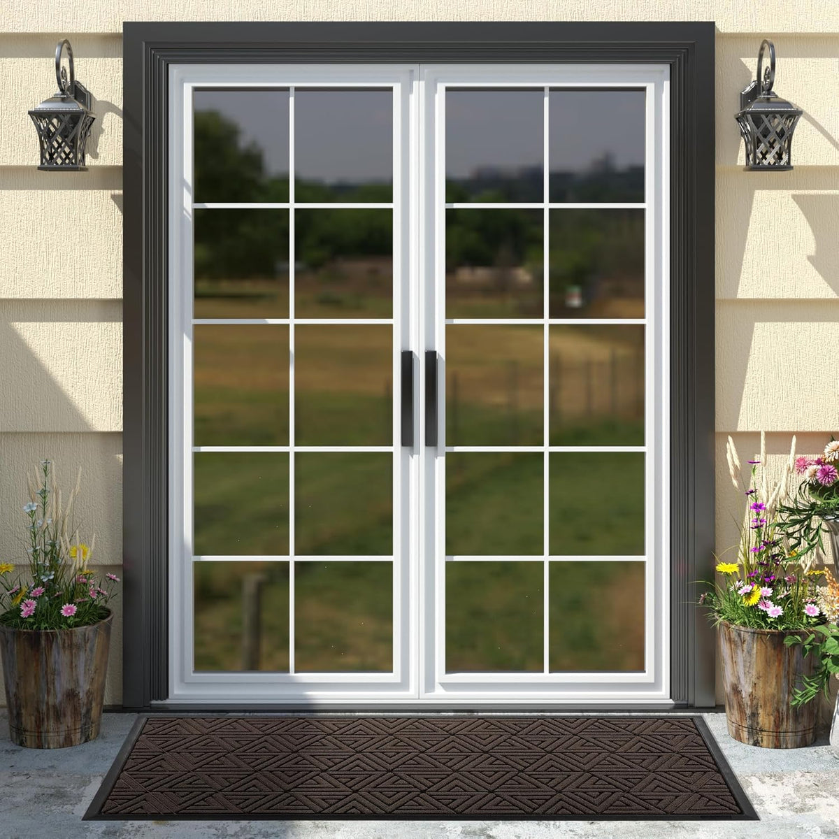Yimobra Large Door Mat 47x24, All-Weather Waterproof Non-Slip Welcome Matt Outdoor, Heavy Duty Non