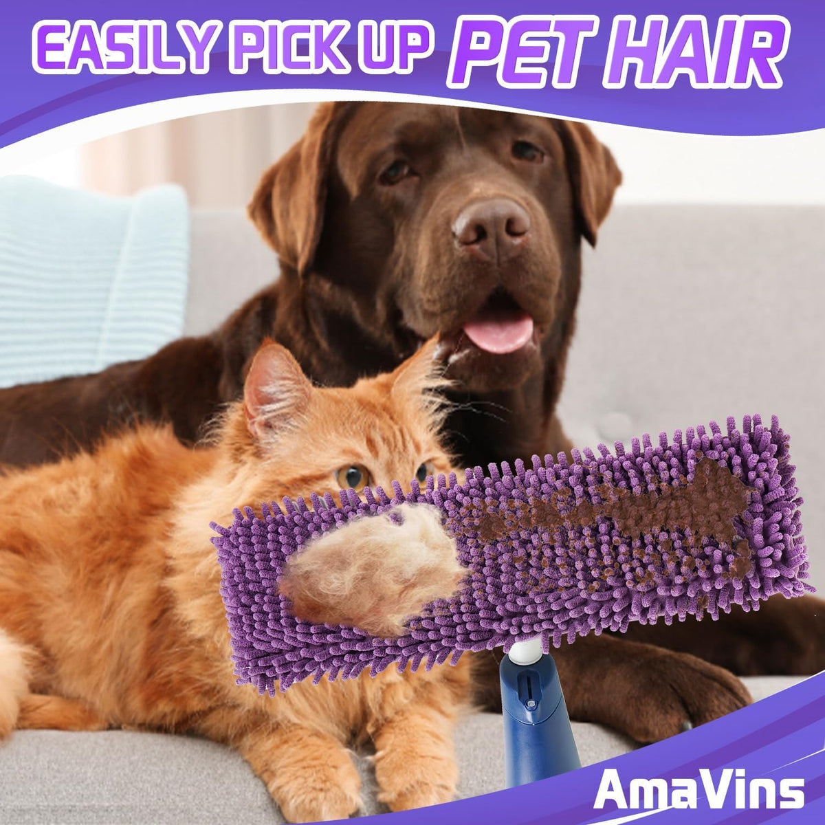 2 Pack Pet System Microfiber Sweeping Pad for Bona Mops, Reusable Pet Replacement Mop Pad for