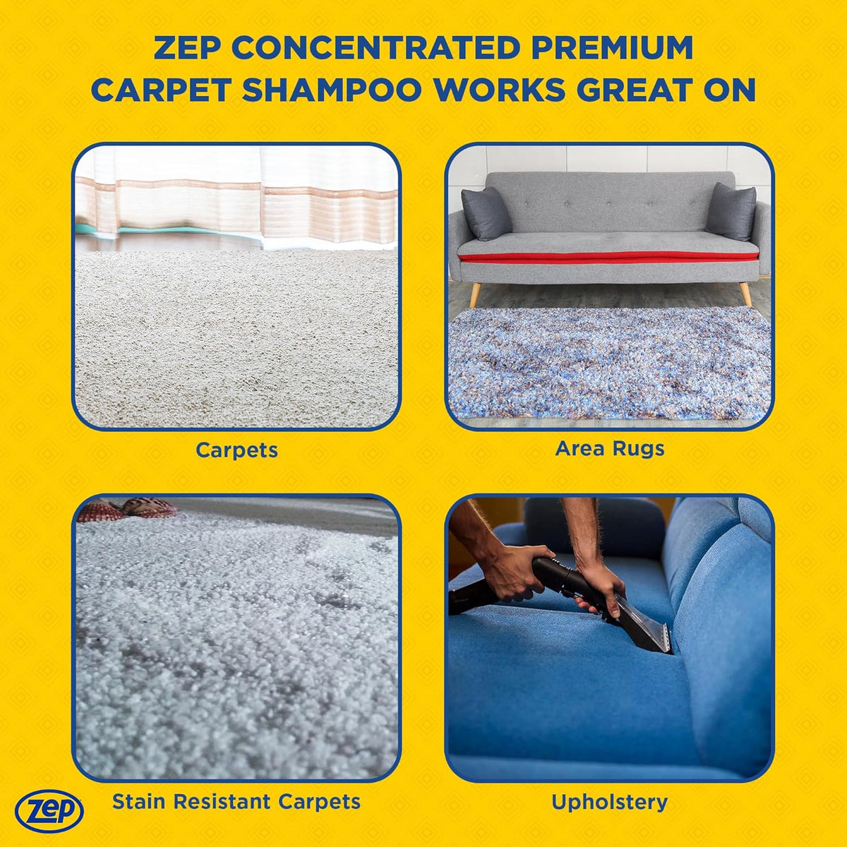 Zep Premium Carpet Shampoo - 1 Gal (Case of 4) - ZUPXC128 - Deep Cleaning and Stain Removal, For