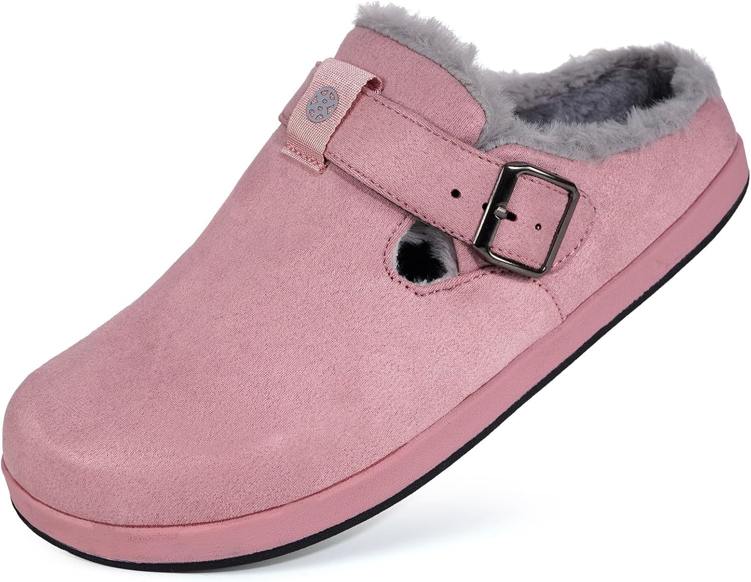 Fur Lined Clogs for Women Men Suede Winter Slippers Arch Support Slip on Mules Potato Shoes with