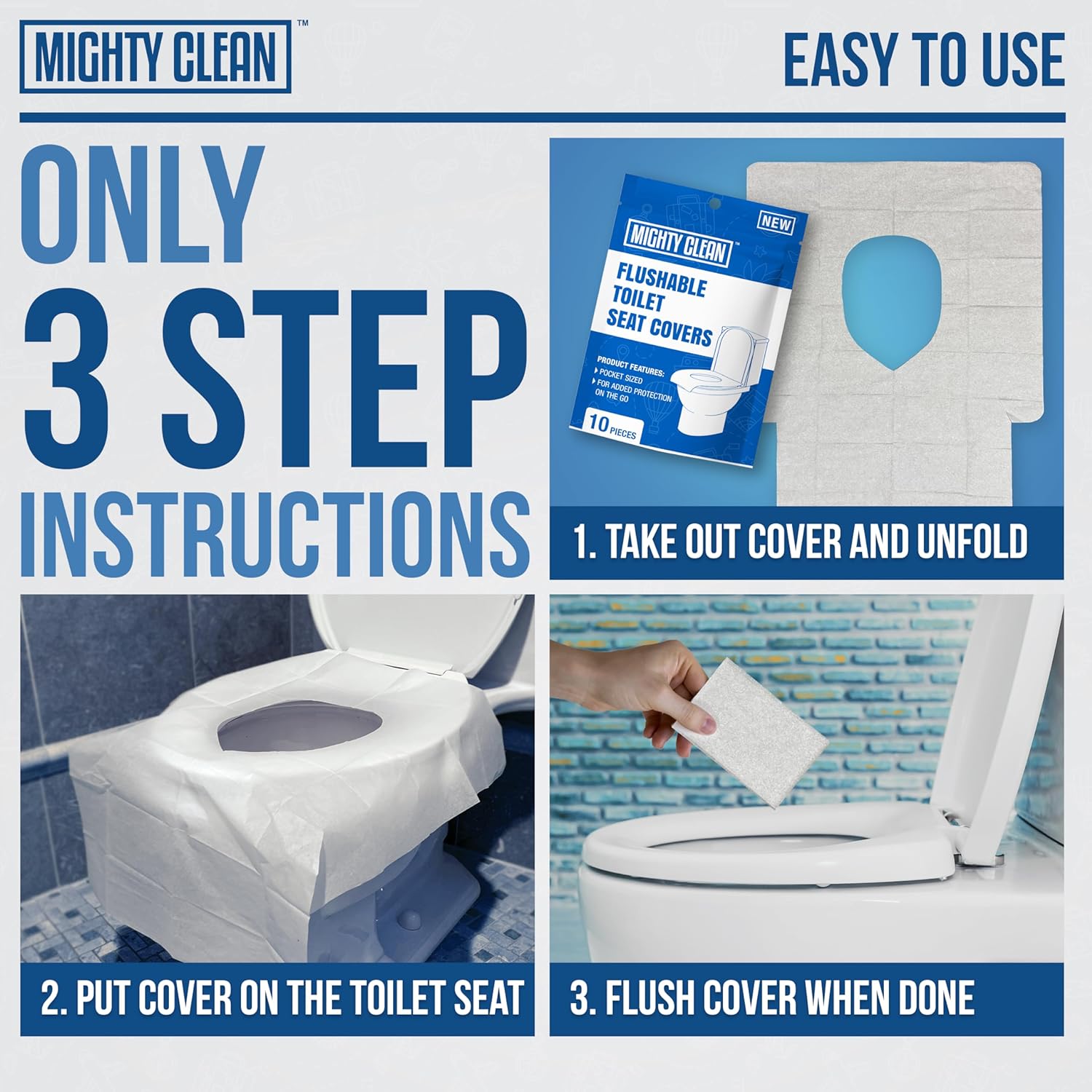 Toilet Seat Covers Flushable - Upgraded XL Size| Biodegradable Paper Covers for Adults, Kids