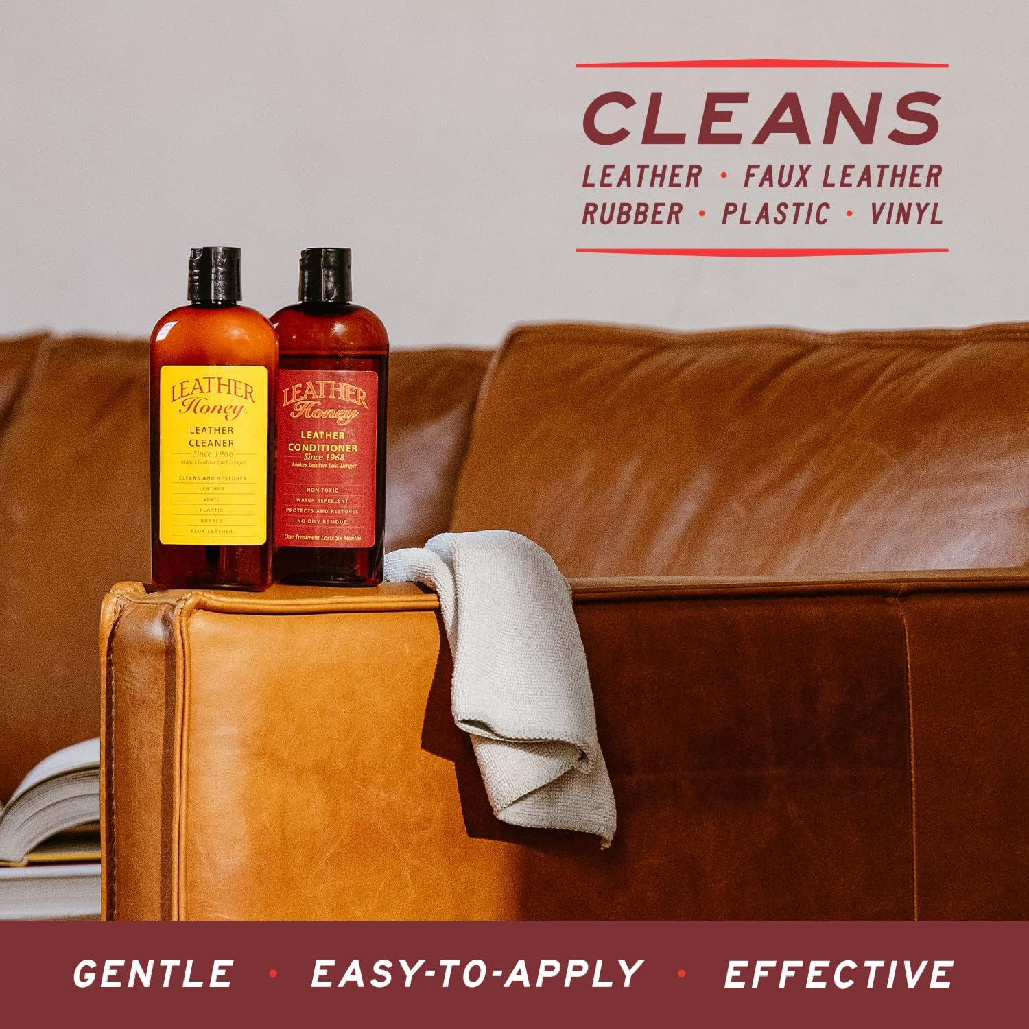 Leather Honey Leather Cleaner: Non-Toxic Leather Care Made in the USA Since 1968. Deep Cleans