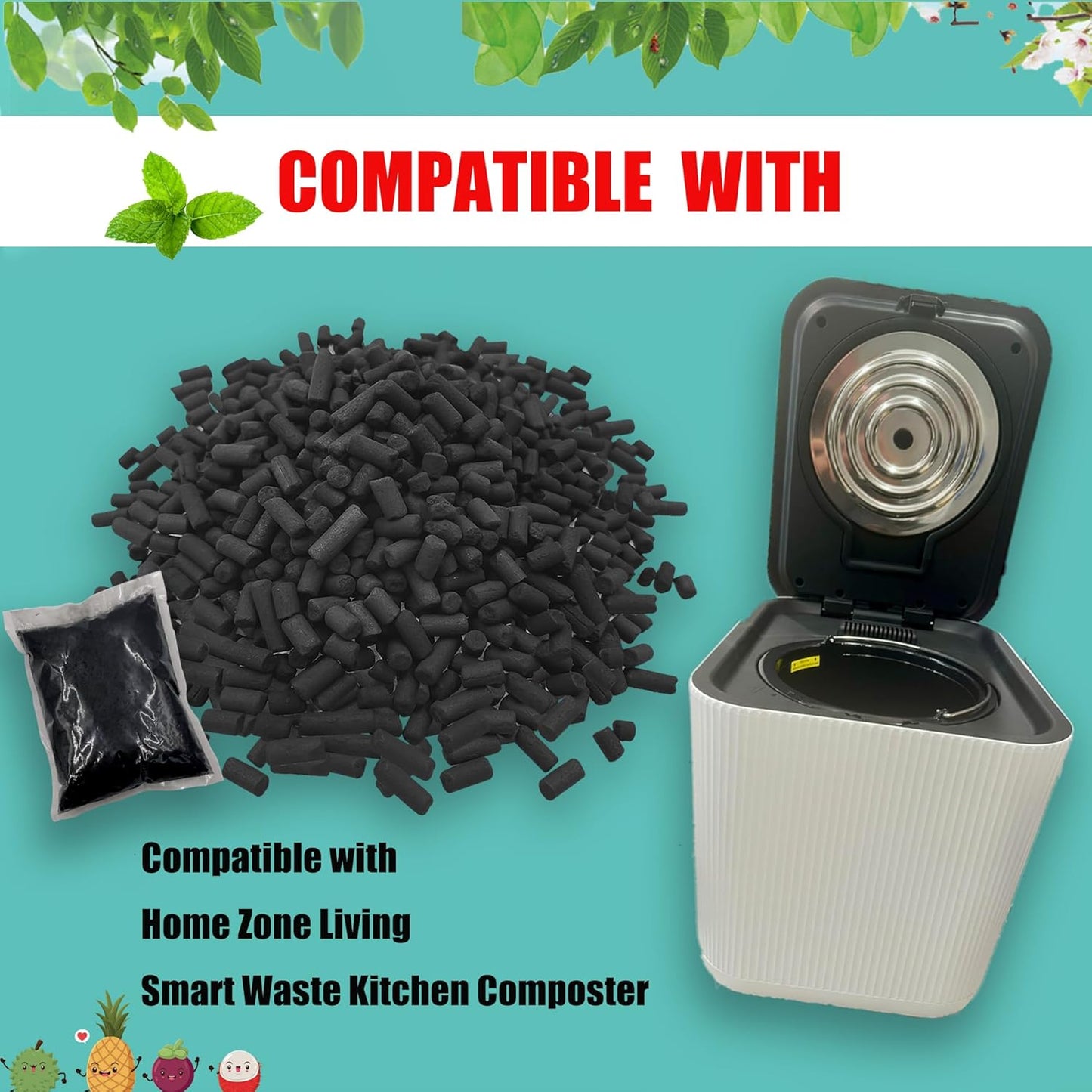 1.55 Pounds Oversized Pack Replacement Odor Absorbing Filter Refills for Smart Waste Kitchen