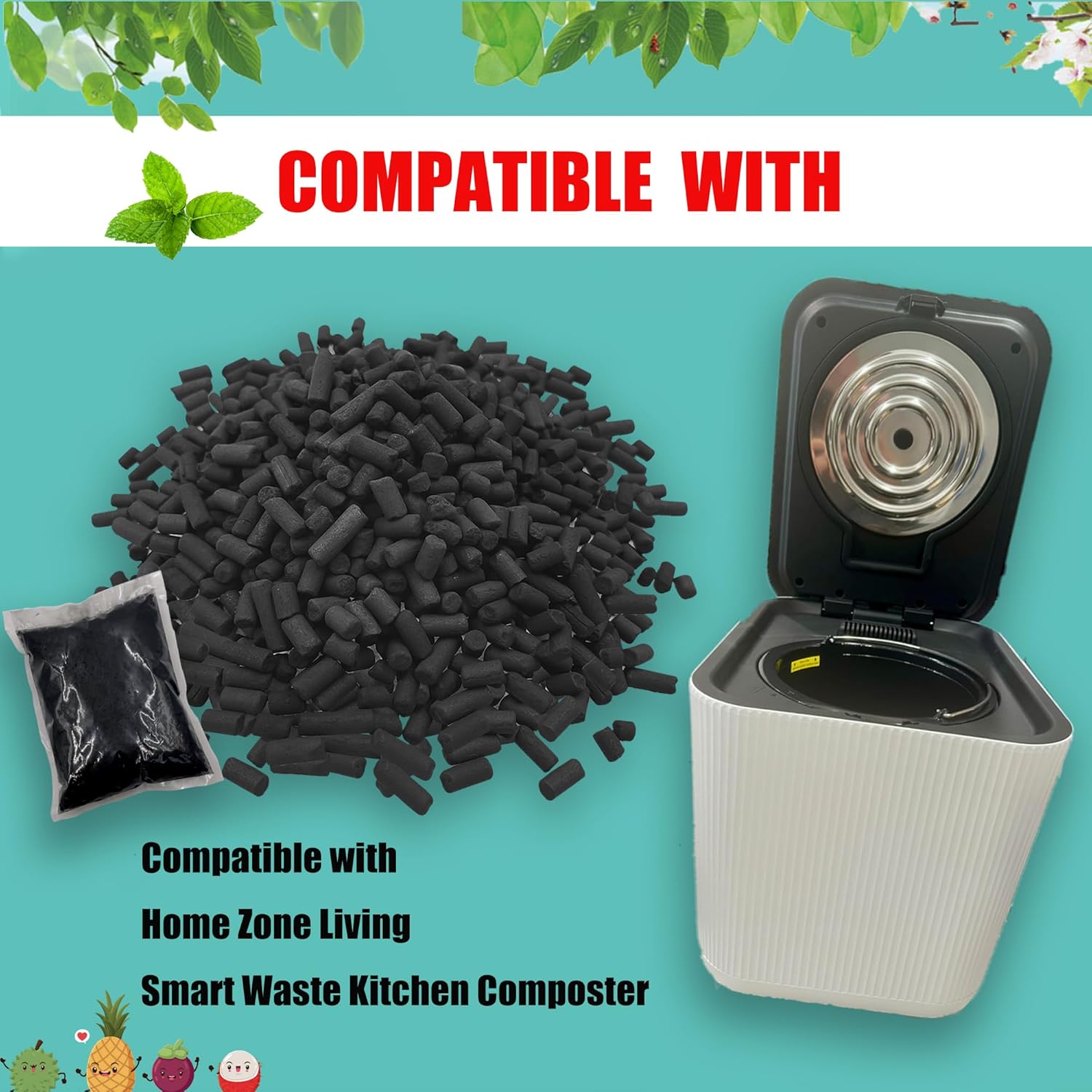 1.55 Pounds Oversized Pack Replacement Odor Absorbing Filter Refills for Smart Waste Kitchen