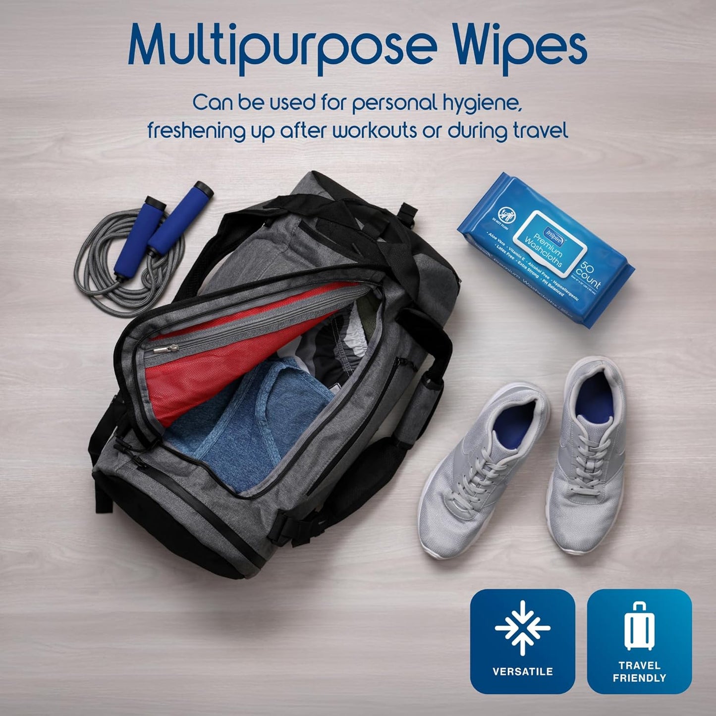 Inspire Adult Wet Wipes, Wash Cloths | Adult Wipes for Incontinence & Cleansing for Elderly, 8"x12"