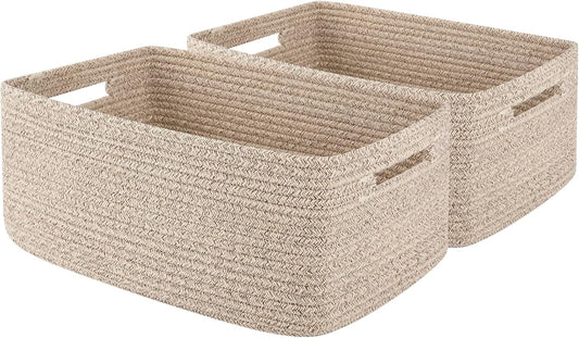 OIAHOMY Storage Basket for Shelves, Closet Cube Storage Bins Baskets for Clothes Blanket Towels