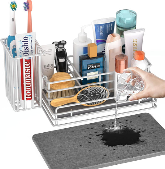Yofidra Sponge Holder for Kitchen Sink Organizer Caddy: Sink Sponge with Instant Drying Stone