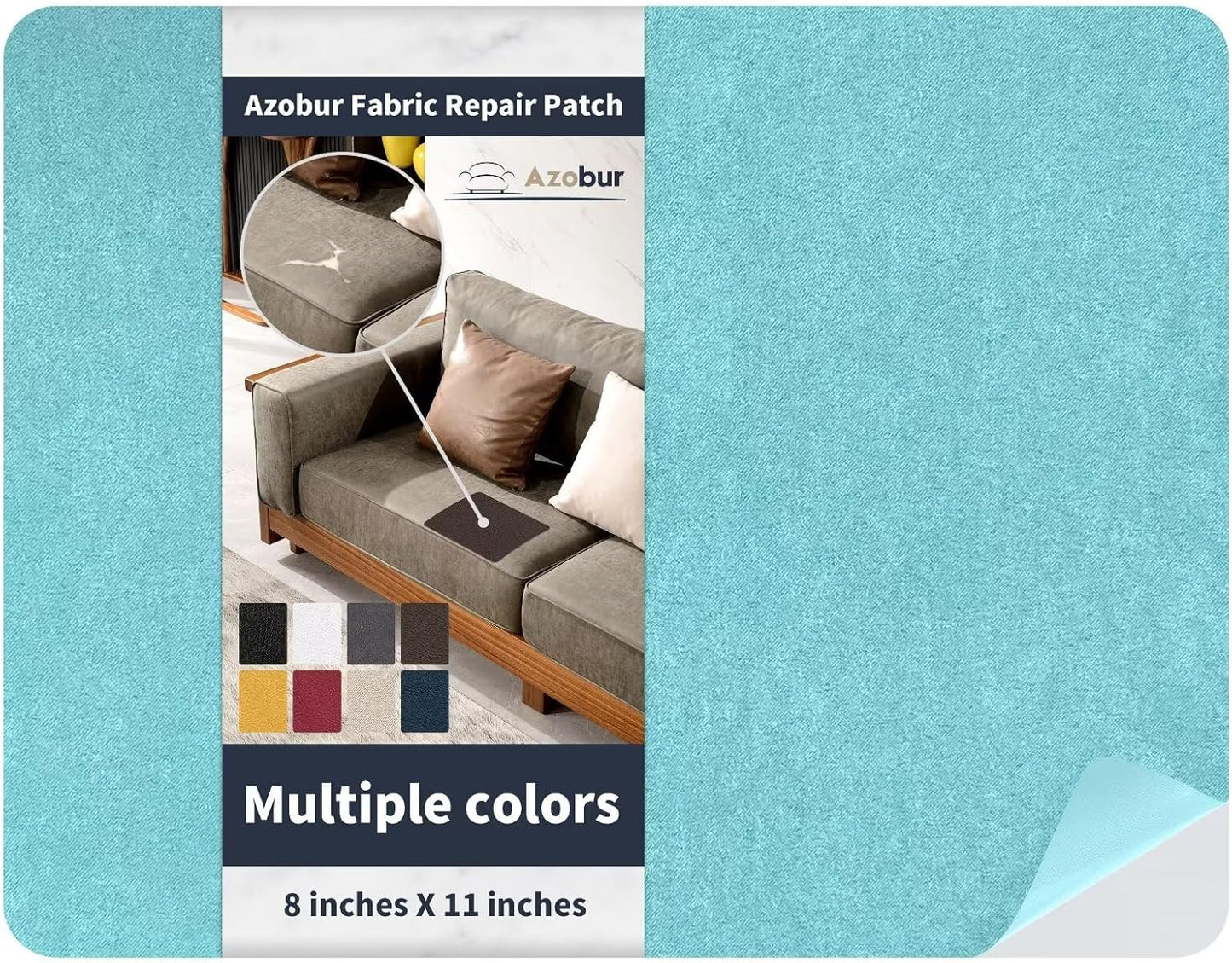 Azobur Velvet Patch,Self-Adhesive Rectangular Flannel Fabric Patch,Multicolor Available Anti