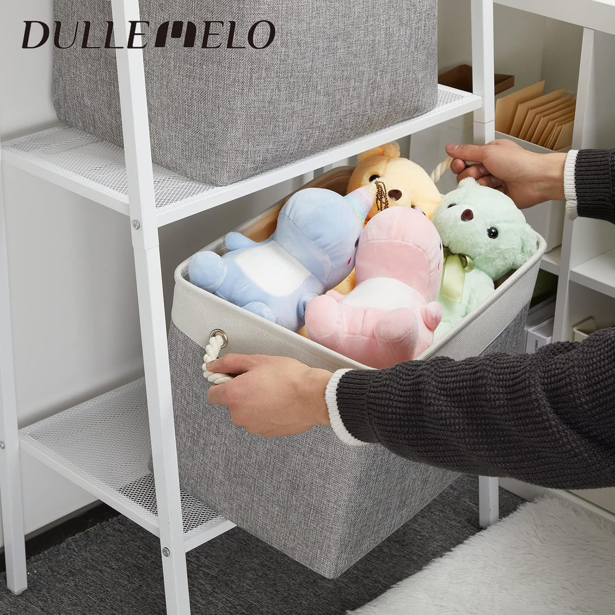 DULLEMELO Storage Baskets for Organizing 16x12x12 Large Fabric Storage Bins Baskets Set of 2
