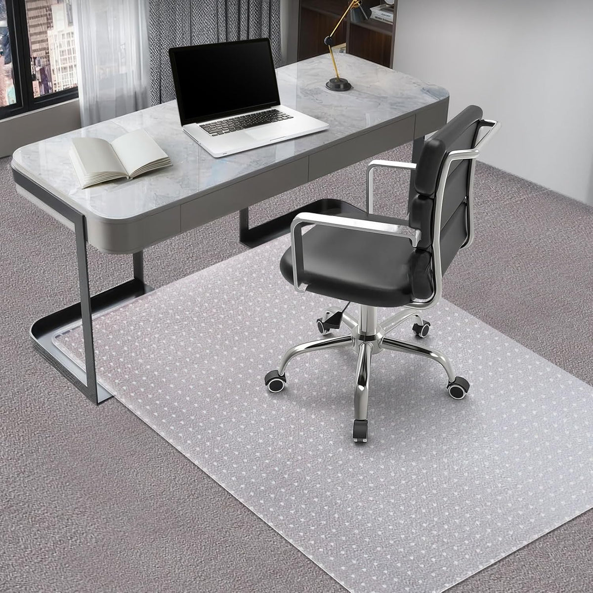 Vicwe Office Chair Mat for Carpeted Floors, 48"X36" Rectangle Desk Chair Mats with Studs for Low