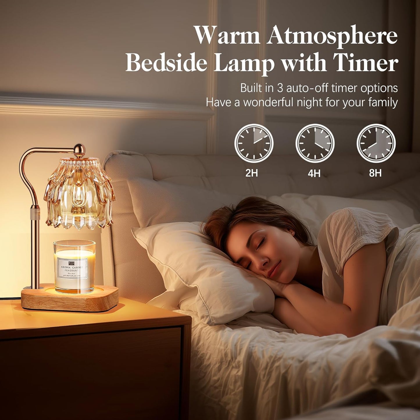 Candle Warmer Lamp with Timer Dimmer, Modern Wax Warmer for Scented Wax Jar Candle Warmer with 2