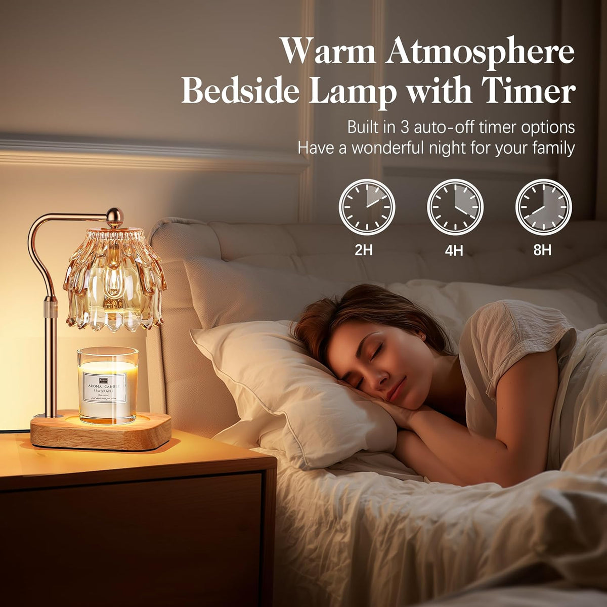 Candle Warmer Lamp with Timer Dimmer, Modern Wax Warmer for Scented Wax Jar Candle Warmer with 2