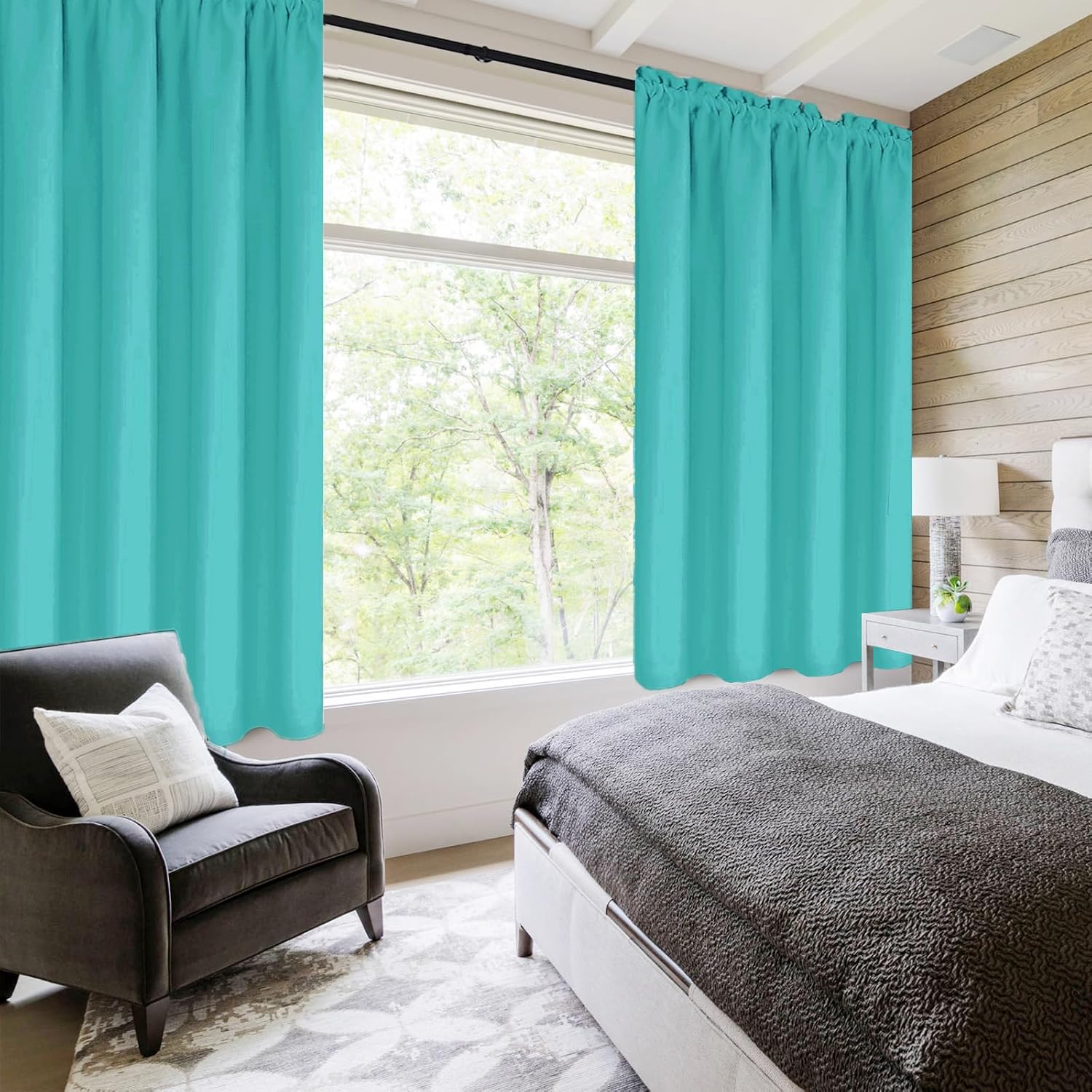 DWCN Blackout Curtains for Living Room Thermal Insulated, Energy Saving & Noise Reducing Bedroom