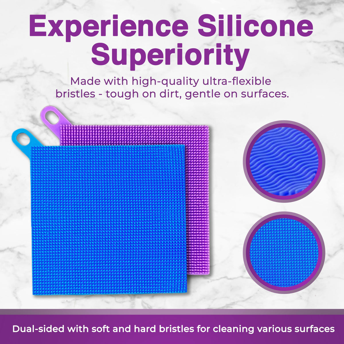 Asiopphire Silicone Sponges for Dishes, 4 Pack Dual-Sided Dish Scrubber – view 7