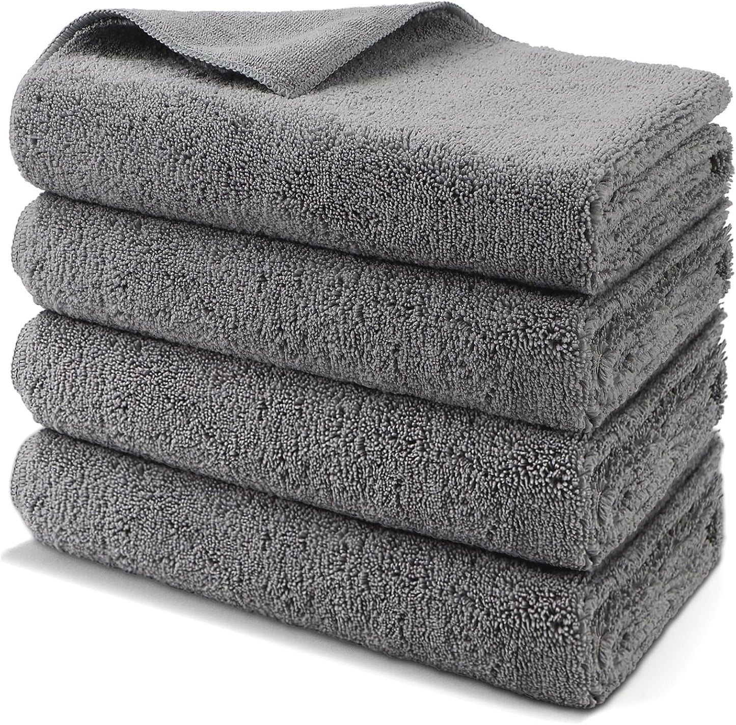 HOMEXCEL Professional Large Microfiber Car Drying Towels 4 Pack, Lint Free, Scratch Free, Highly