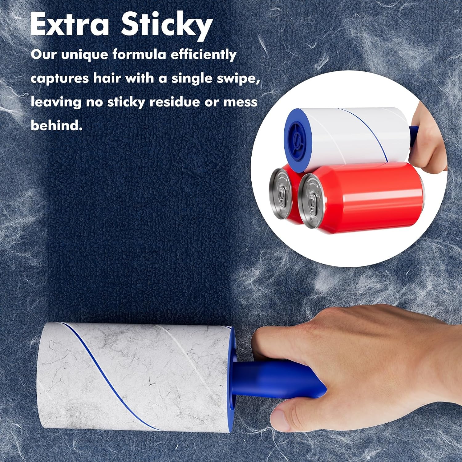 1200 Sheets Lint Roller with 6 Upgraded Handles (6 Rollers + 6 Refill), Mage Value Set Sticky Lint
