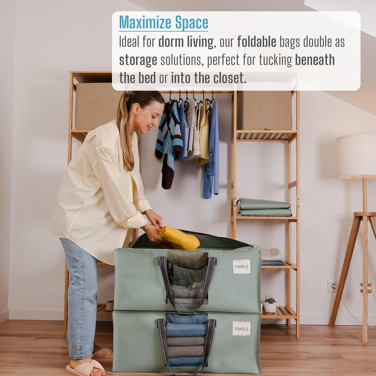 VENO 4 Pack Moving Bags for College, Heavy-Duty Storage Totes, Moving Boxes and Wardrobe Packing