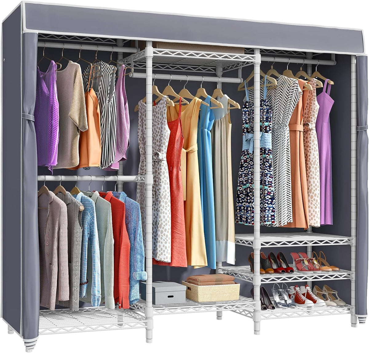 VIPEK V5C Portable Bedroom Armoires Wardrobe Closet with Cover, Heavy Duty Covered Clothes Rack