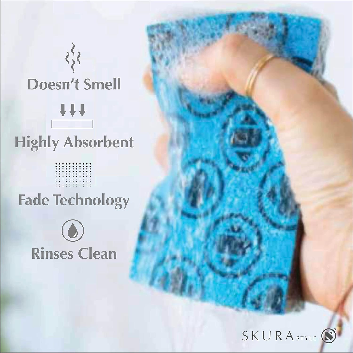 Skura Style Smart 4 Pack Odor Free Non-Scratch Scrub Pads for Sink, Counters, Surfaces, Pots, Pans