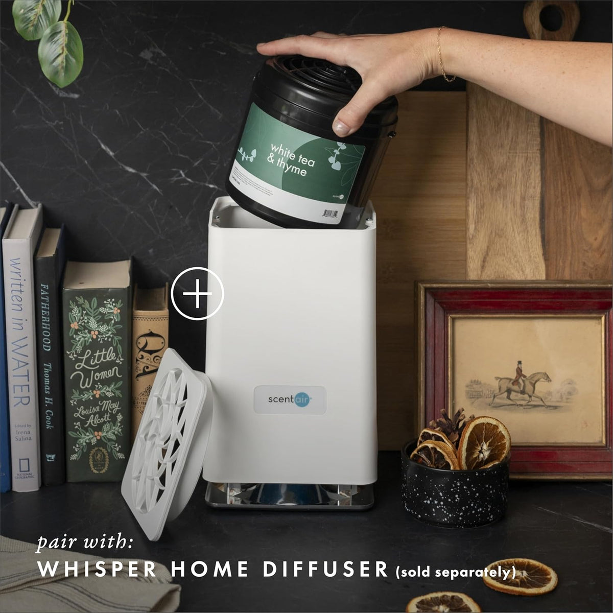 ScentAir Whisper Home Monthly Plug-in Refill, Fragrance Cartridge for Home and Office, White Tea &