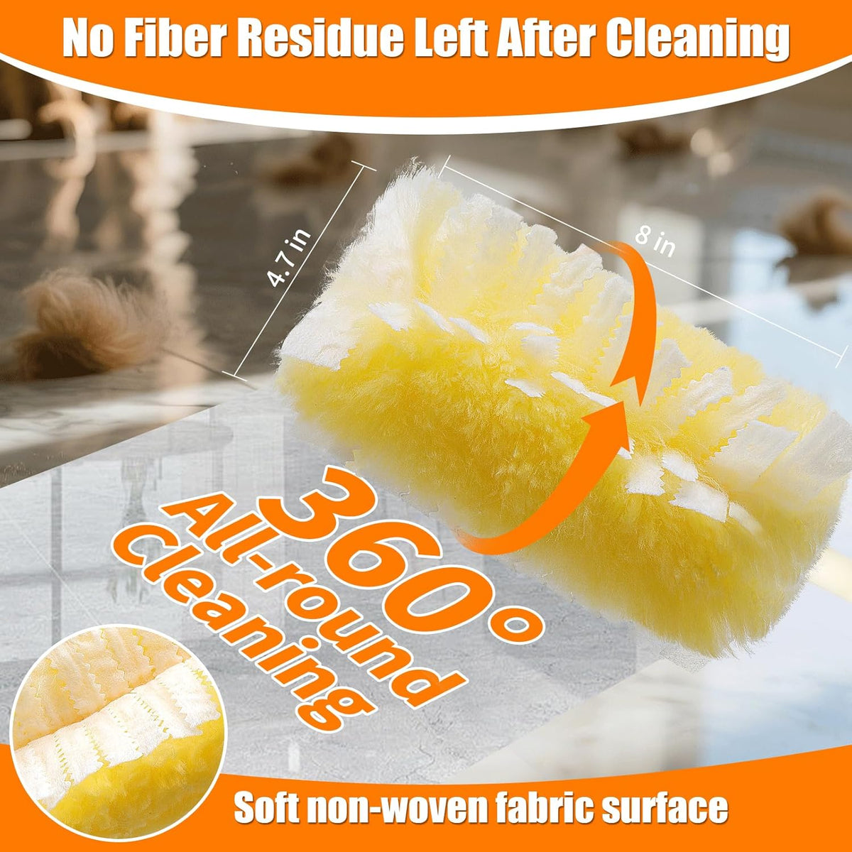 40 Count 360° Heavy Duty Duster Refills Compatible with Swiffer,Large Size-Extra Thick Disposable
