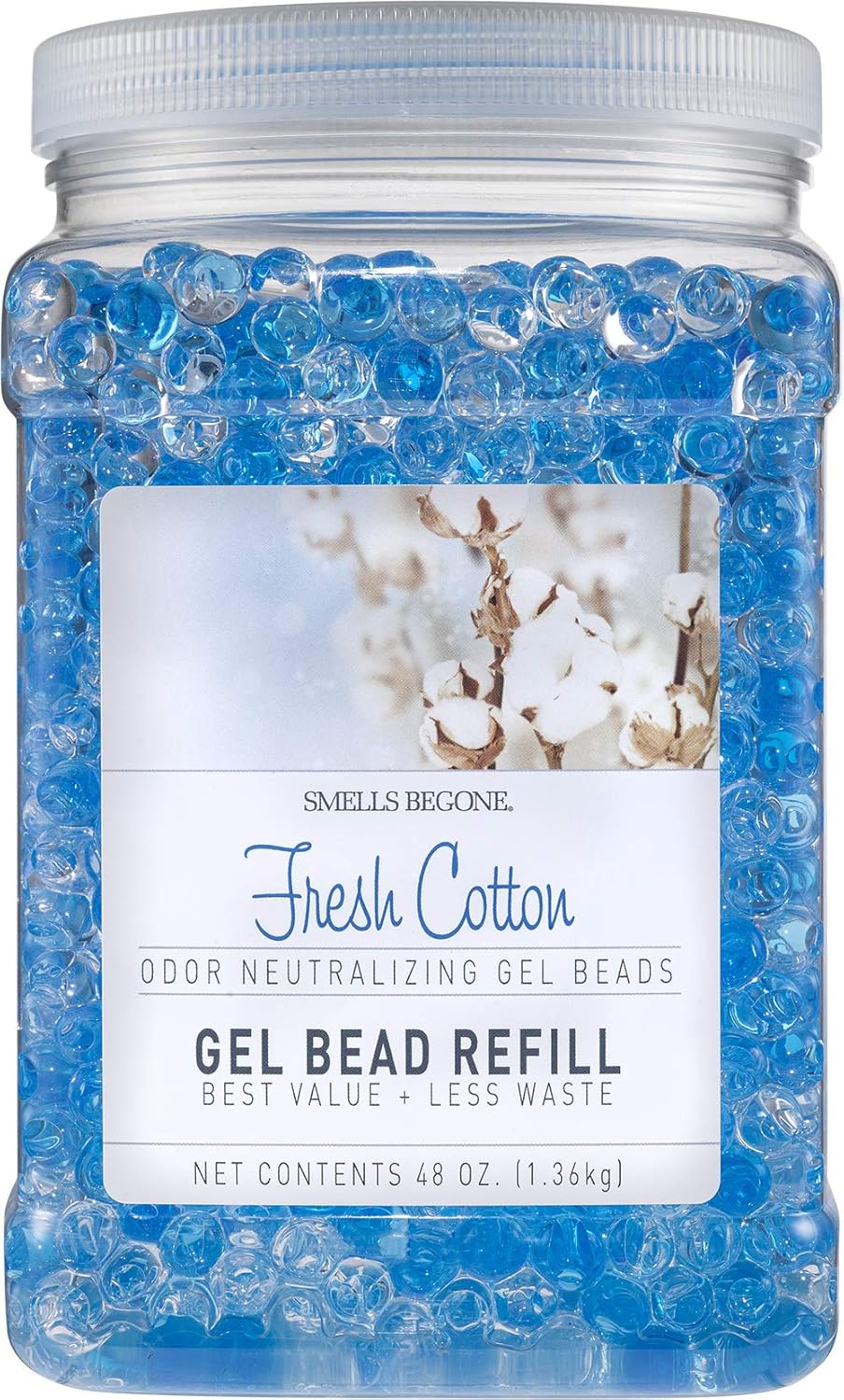 SMELLS BEGONE 48 oz Odor Eliminator Gel Bead Refill - Eliminates Odors from Bathrooms, Cars, Boats