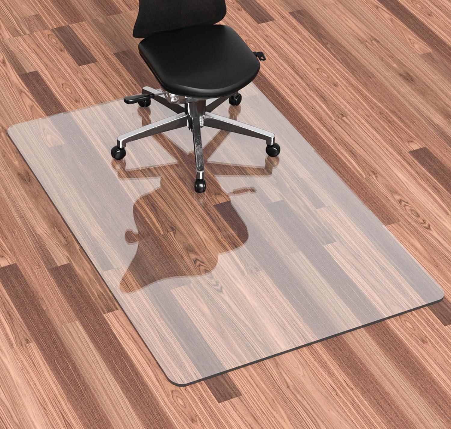 Office Chair Mat for Hardwood Floor, 1/8" Thick 55” x 35” Crystal Clear Hard Floor Chair Mat