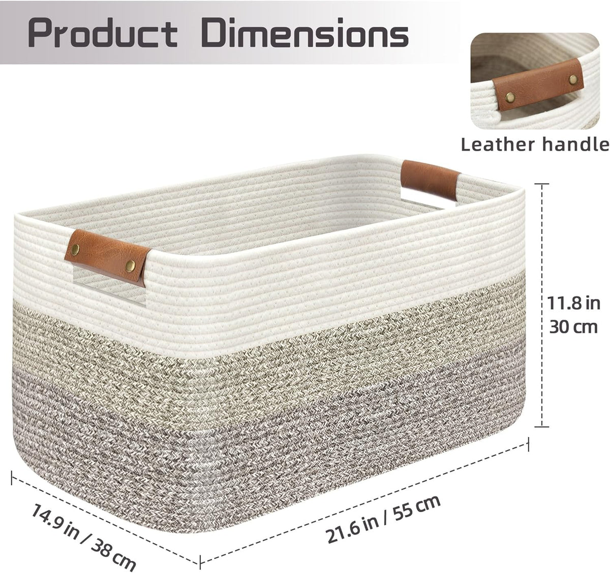 Large Collapsible Laundry Basket, Clothes Hamper for Blanket, Toy, Towels, Woven Baskets for