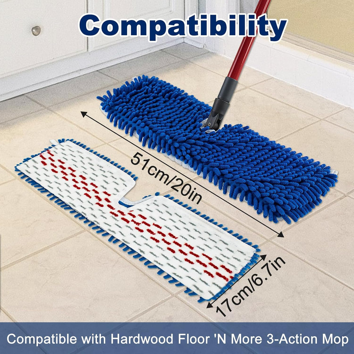 4 Pack Mop Replace Head for Ocedar Hardwood Floor'n More 3-Action Flip Mop,Mop Heads Replacements