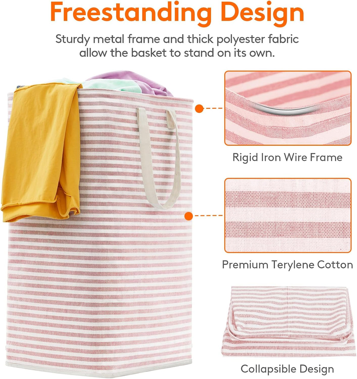 Lifewit 2 Pack Laundry Hamper Large Collapsible Laundry Basket, Freestanding Waterproof Cloth