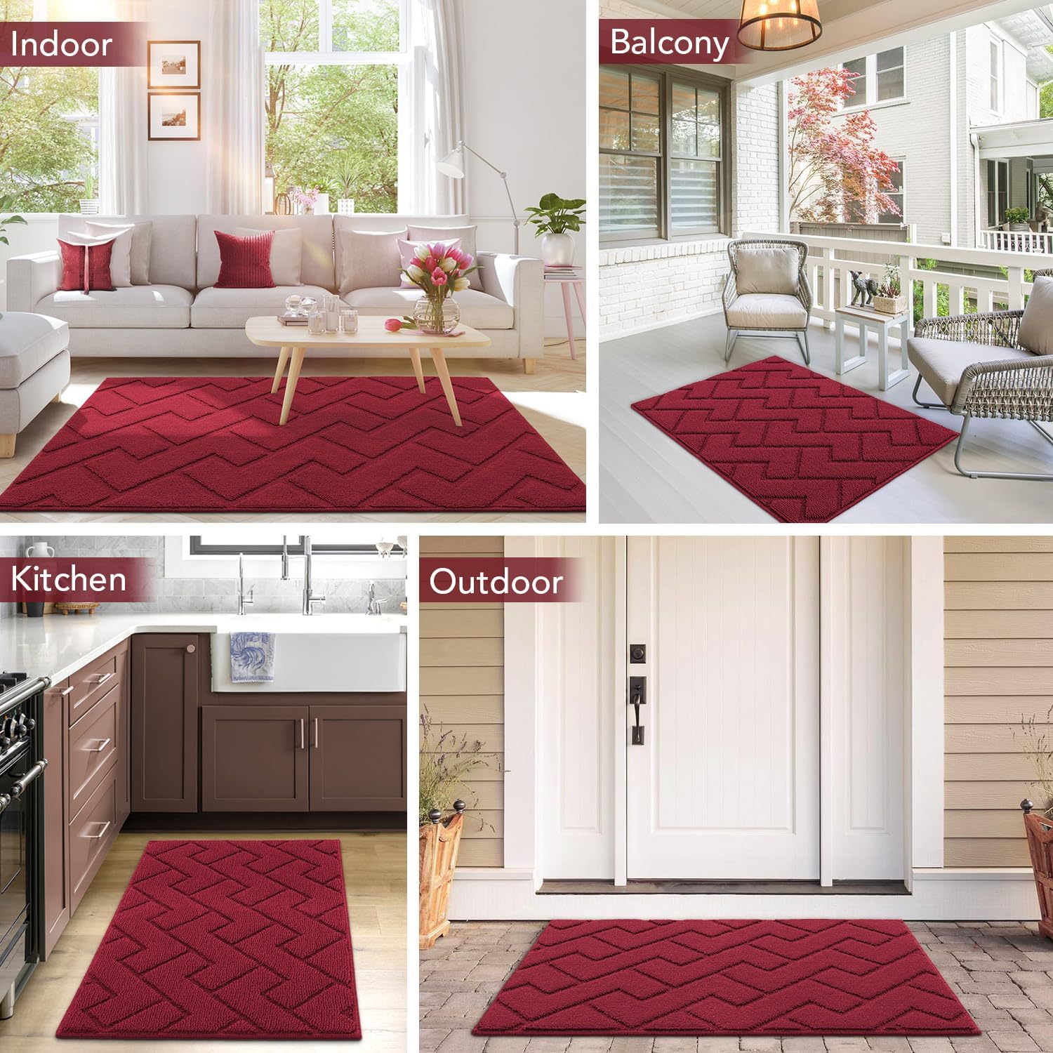 hicorfe Indoor Door Mat,Non Slip Door Mats,32"x48" Front Back Door Mat Rubber Backing,Absorbent