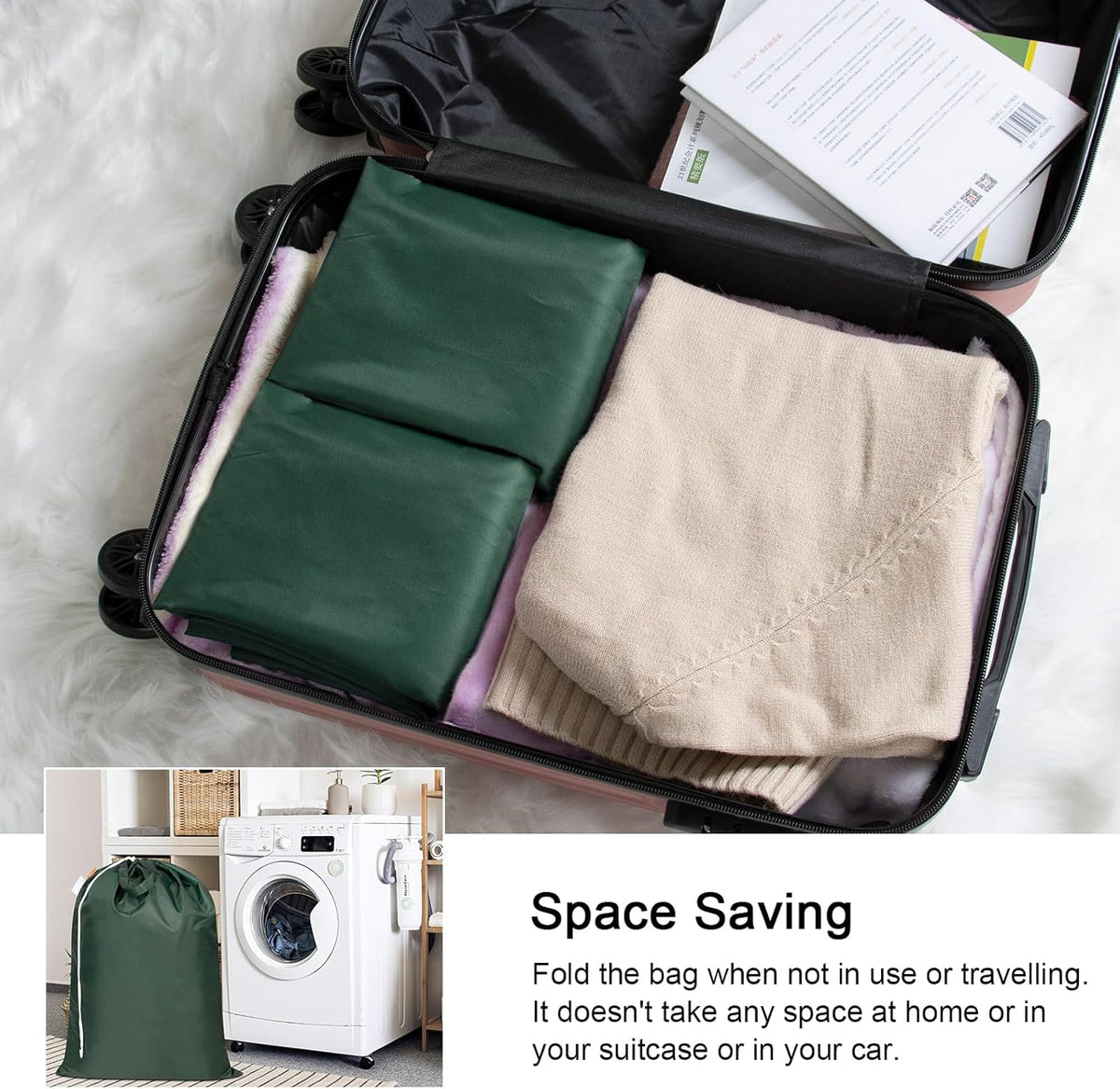 Polecasa Heavy Duty Large Laundry Bag with 130gsm Tear Resistant Fabric and Handles, Easy to Carry