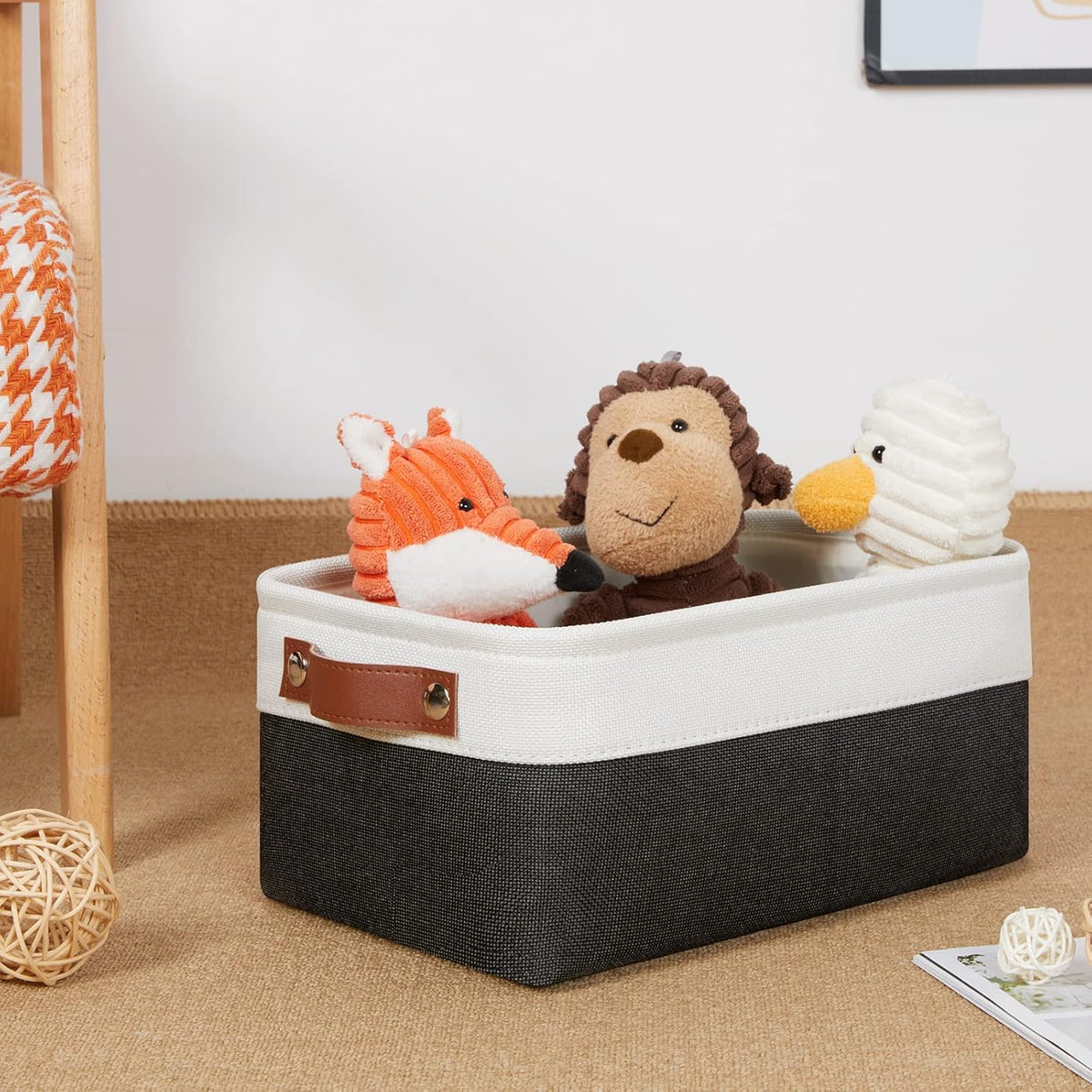 DULLEMELO Small Storage Baskets 6 Pack, Fabric Collapsible Gift Storage Baskets for Shelves