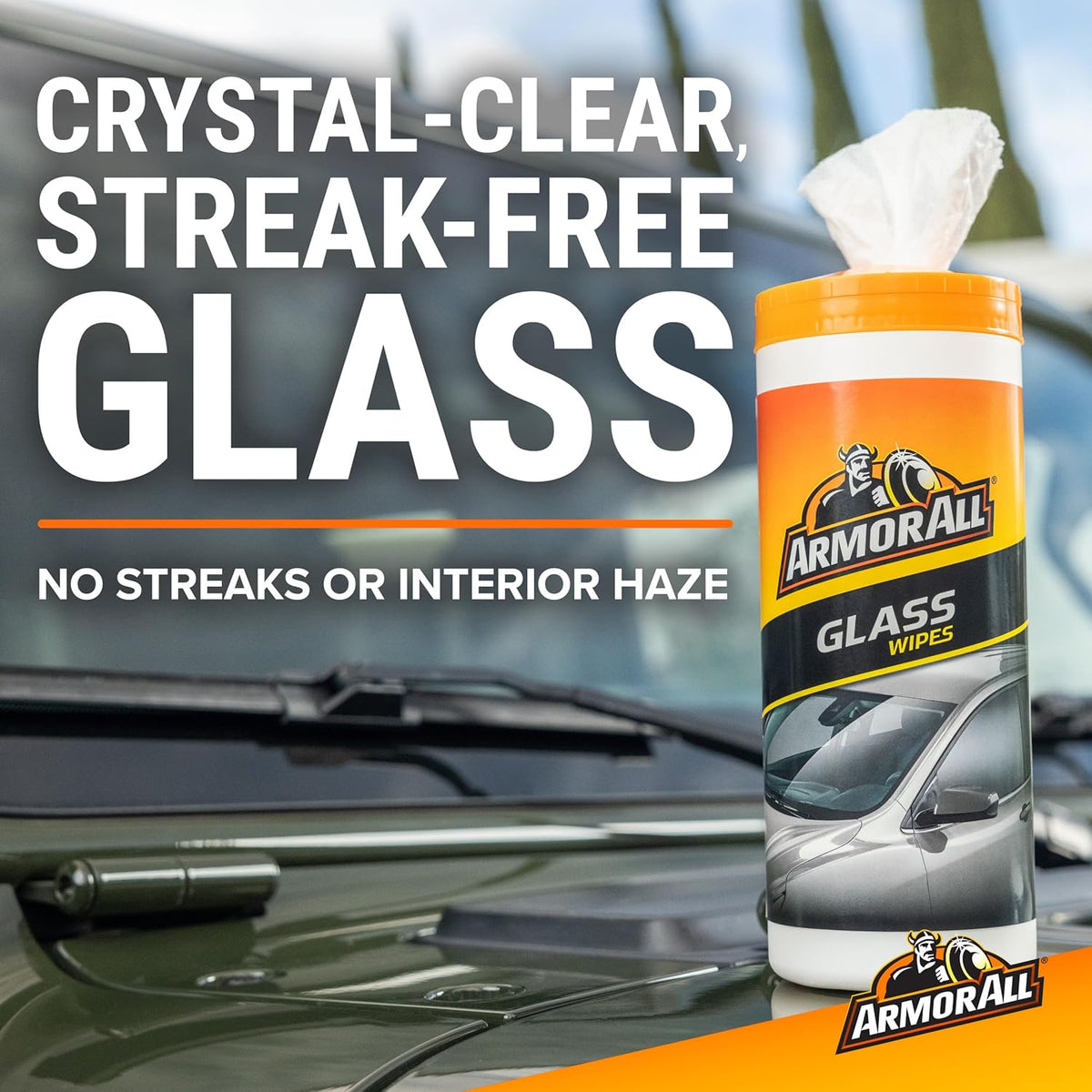 Armor All Protectant, Glass and Cleaning Wipes, Wipes for Car Interior and Car Exterior, 30 Count