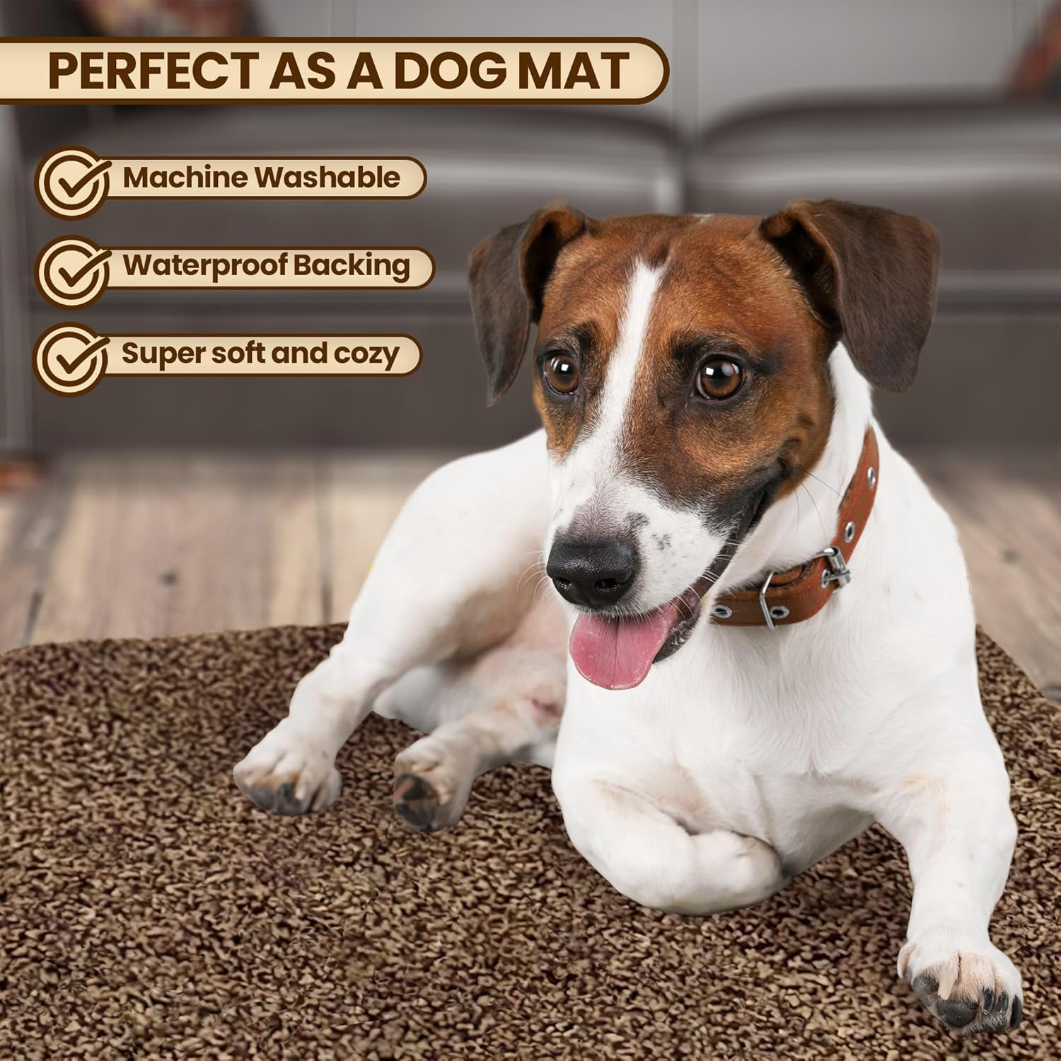 Premium Microfiber Indoor Door Mat – 32"x48" Washable Entry Mat, Non-Slip, Waterproof Backing